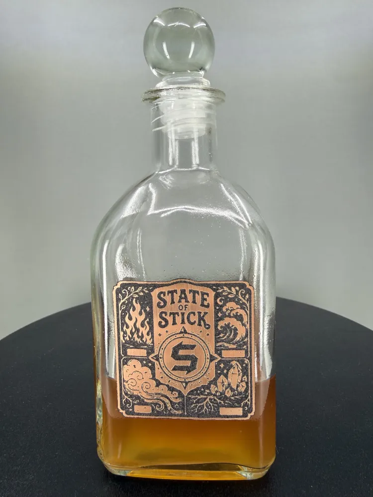 Custom Cauldron prototype bottle shown inside a fictional retailer product page