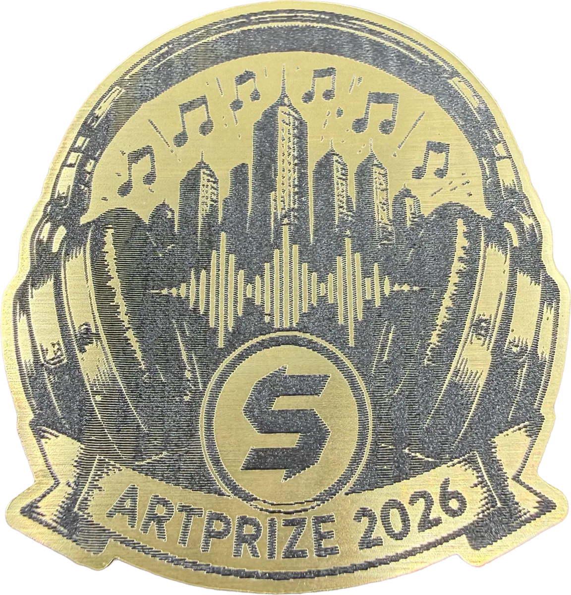 Manufacturing-style connected training emblem produced by State of Stick