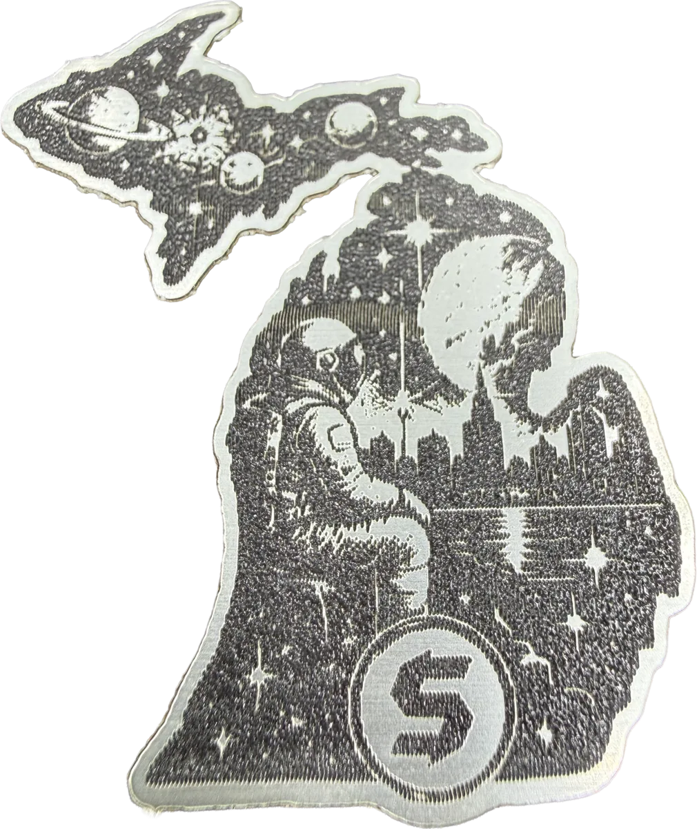 Michigan-inspired State of Stick, Co. connected emblem